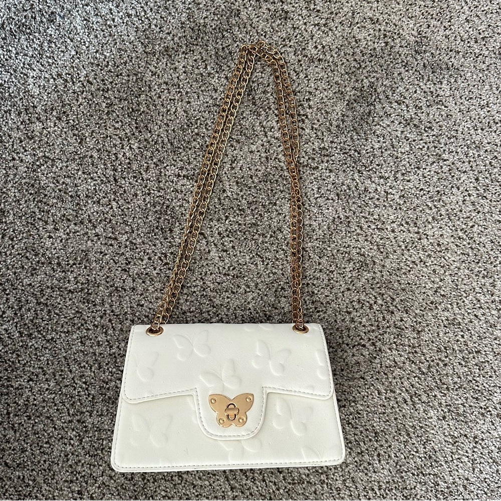 LOVEDREAM Ivory Jelly Flap Bag Butterflies Double Chains Mini Crossbody R $55 - Picture 7 of 16